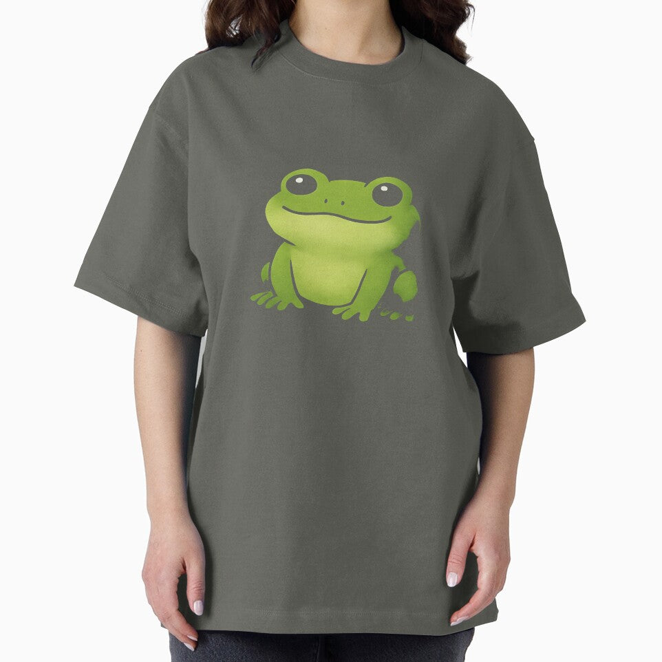 Cute Cartoon Frog Meme  Oversized T-Shirt by pp-por