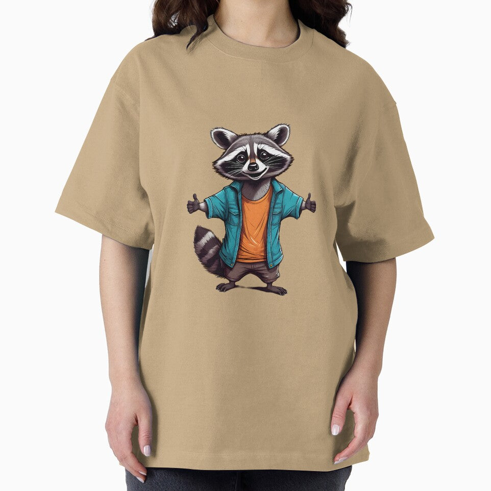 A cute raccoon with open arms and a big smile by NiRia Spot