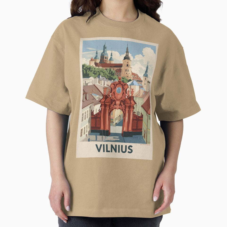 Vilnius Vintage Travel Poster by TravelerRat