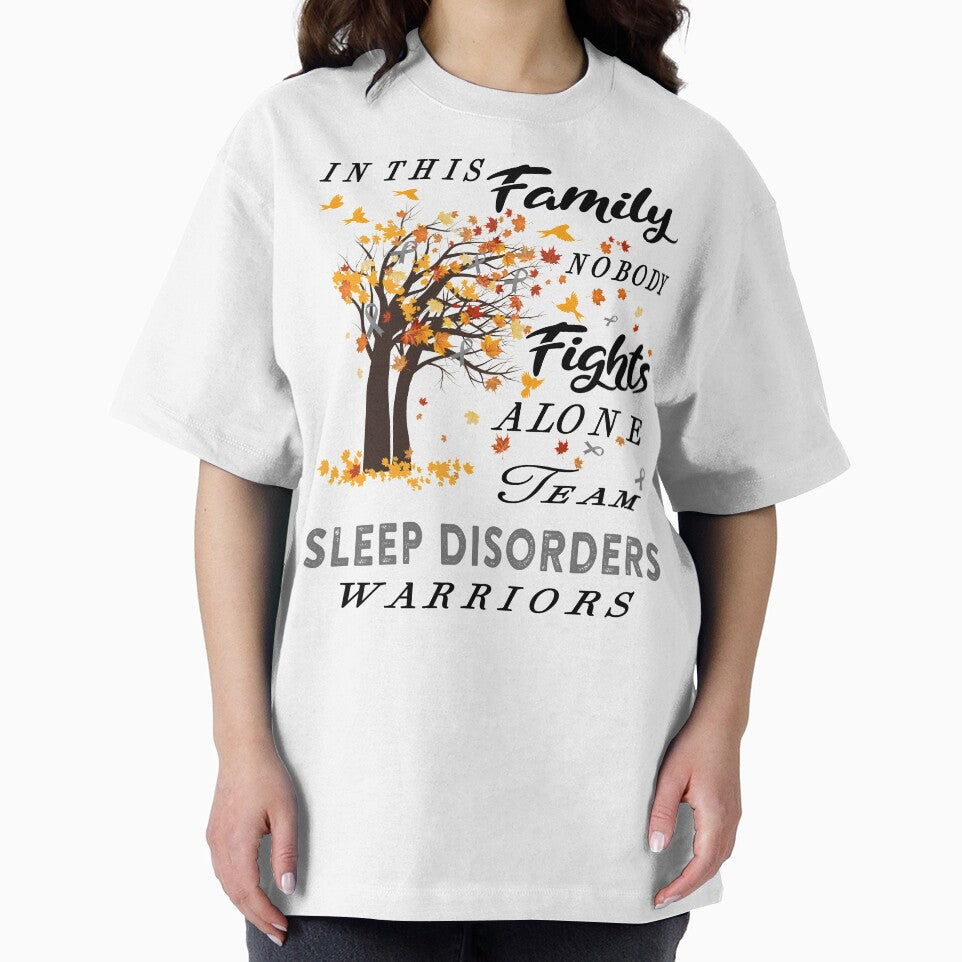 In This Family No One Fight Alone Sleep Disorders Awareness ribbon tree by radianen