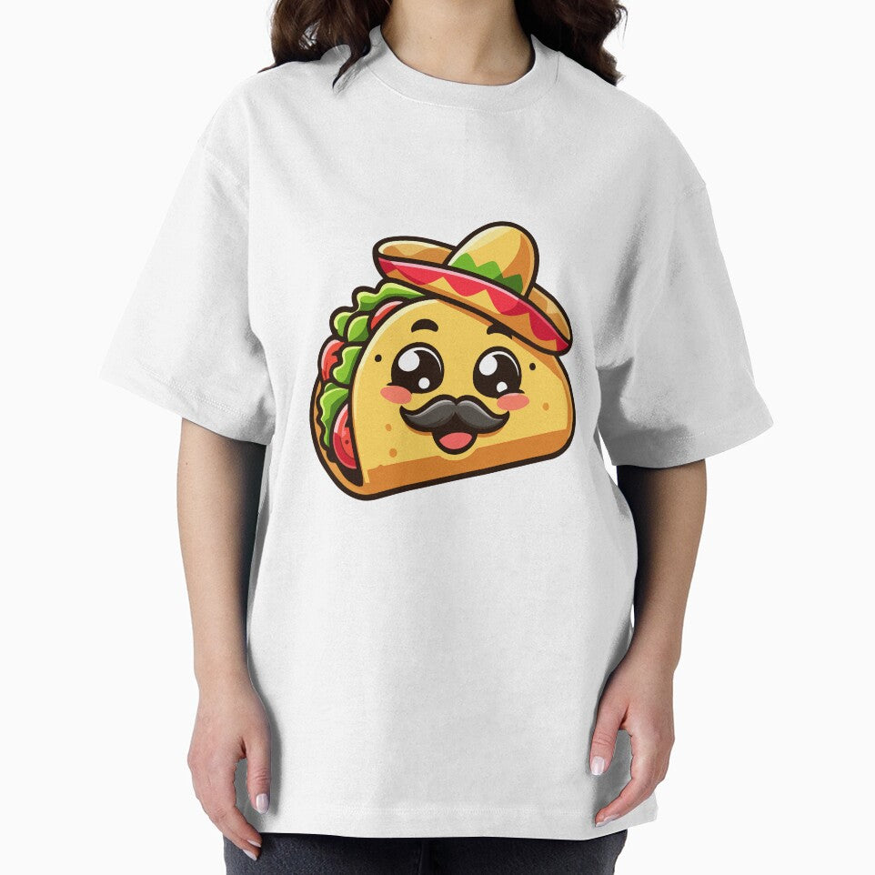 Cute Taco with Sombrero and Mustache - Fun Mexican Food by Akioos