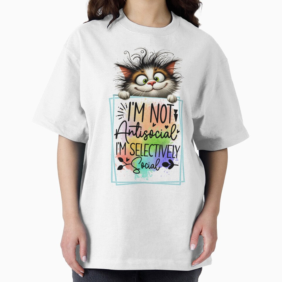 Selective Social Cat – Funny Introvert Mood by Szpaku desart