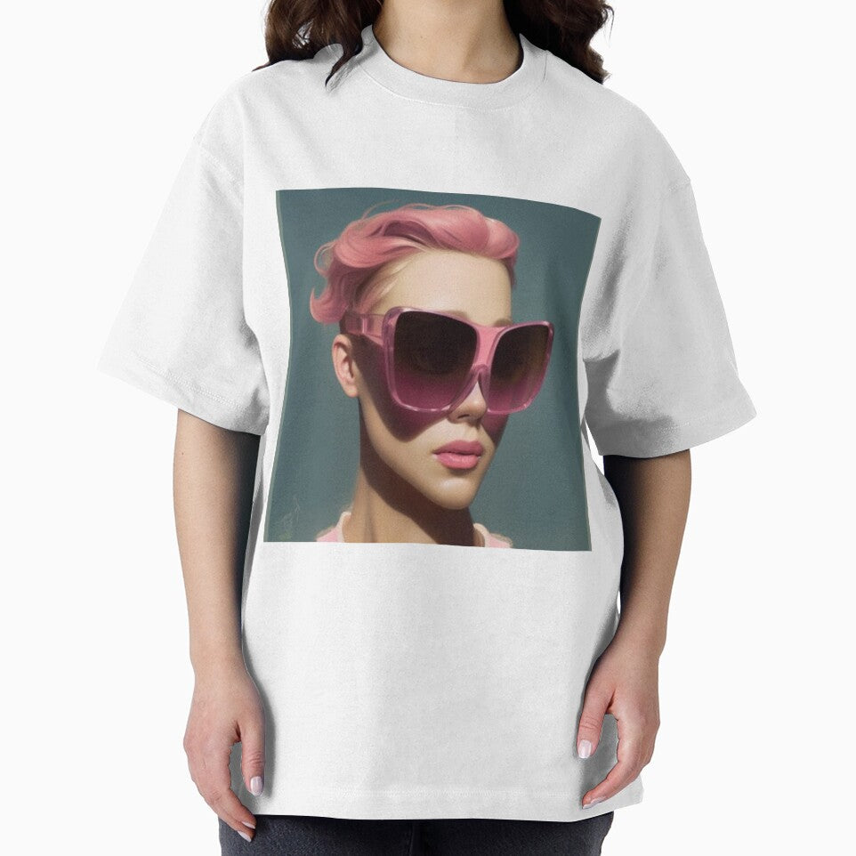 Portrait of Woman with Large Pink Sunglasses by katiebca2