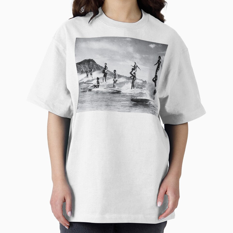 Vintage Hawaii Tandem Surfing by TeeARTHY