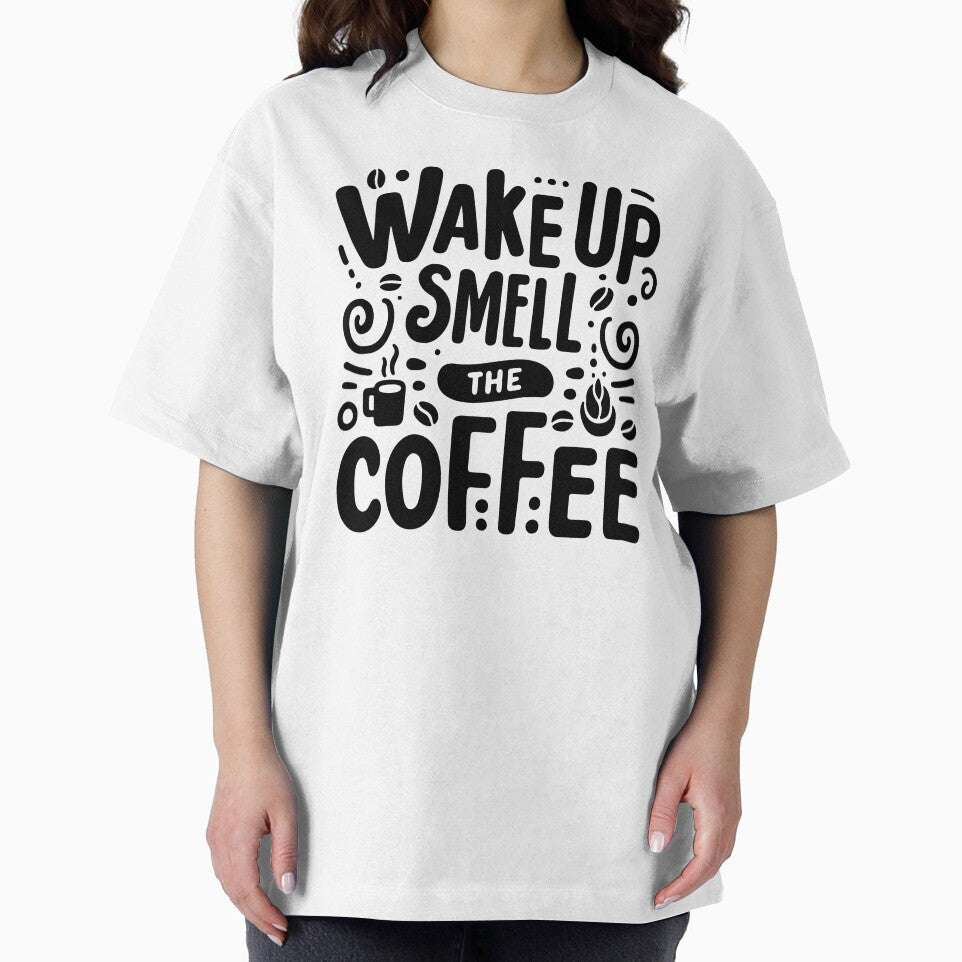 Wake Up Smell The Coffee Quote | Bold Coffee Typography Design by Lulunza