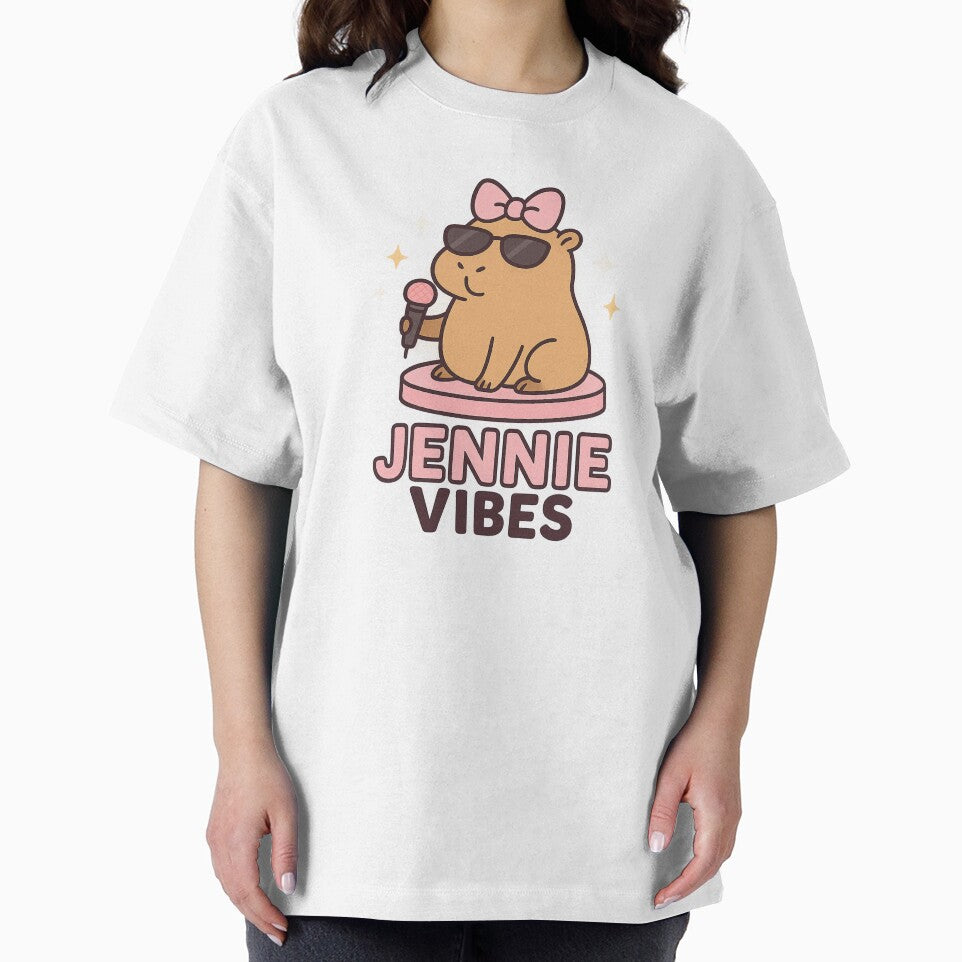 Jennie Vibes Capybara – Cute K-Pop Fan Art in Kawaii Pastel Style by NovaMoodCo