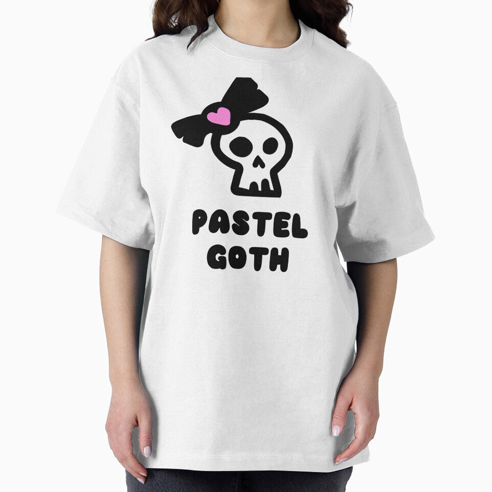 Fantasy Kawaii Goth Pastel Goth Cute Pastel Heart Bow Skull Design by RainbowDoveShop