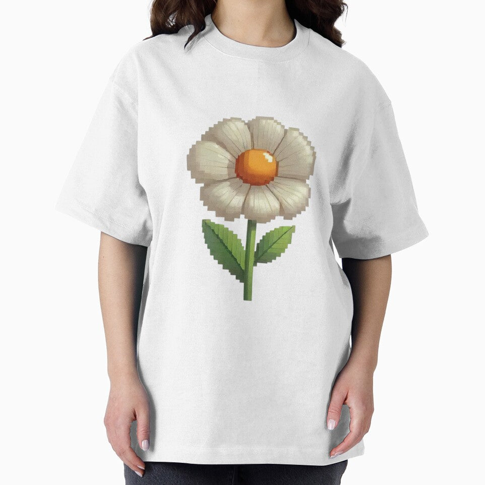 Pixel Art Daisy Flower – Retro 8‑Bit Bloom Minimal Graphic Design by AlxVel