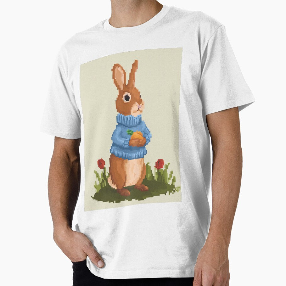 Pixel Peter Rabbit – Whimsical Cottage Garden Artwork by Pixel8Prints