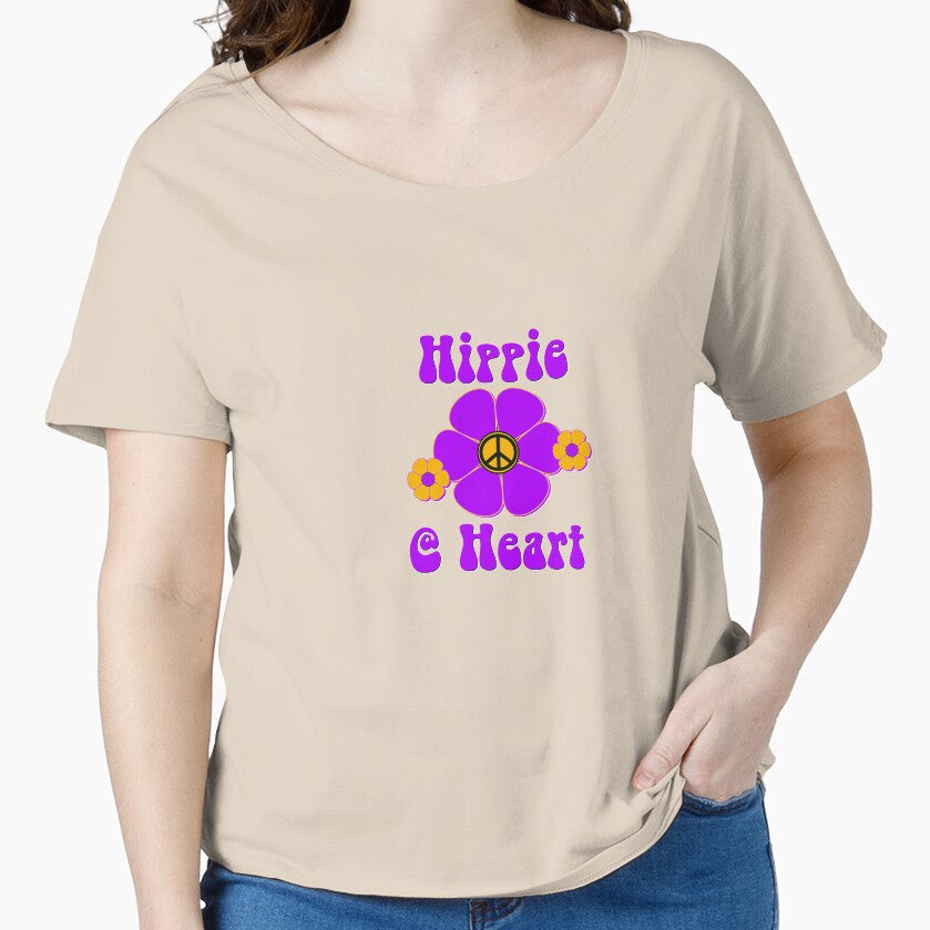 Hippie At Heart Peace Sign Flower Design Flower Power - Cool Gifts For Cool People by artandsoul38