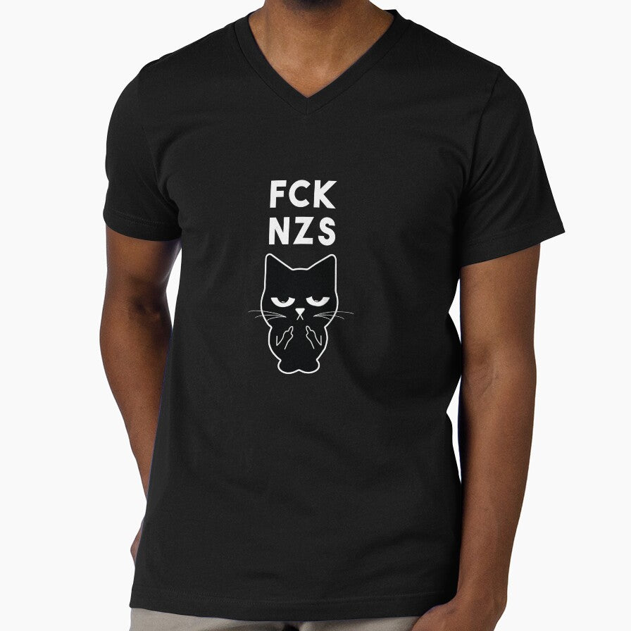 fck nzs cat middle finger by Shirt-Kaiser