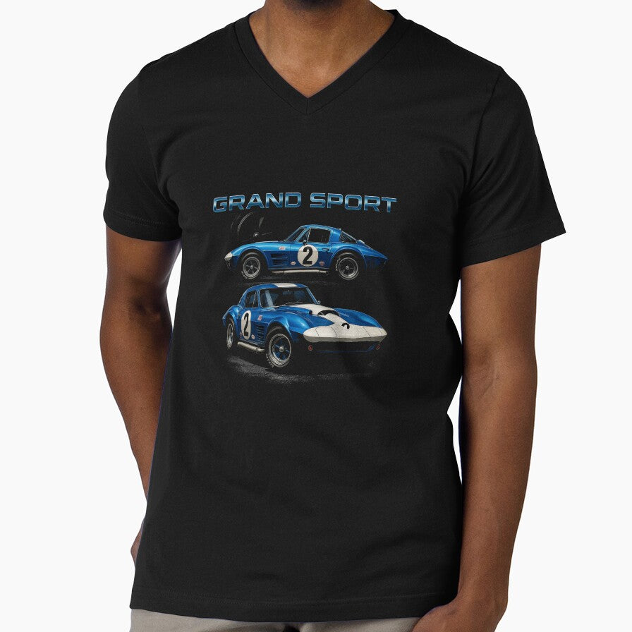 1963 Corvette Grand Sport – Blue and White American Racing Legend by TheArtOfCar