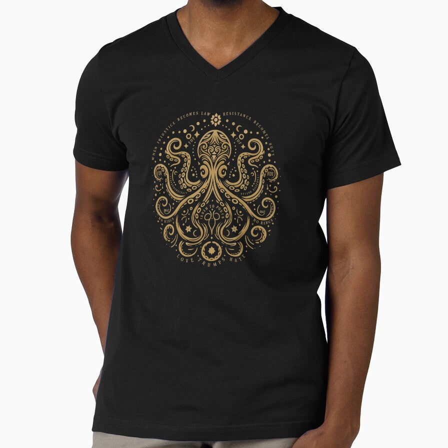 Subtle FDT, Octopus Art, Anti Fascist, Quiet Activism Mandala, 8647 Trump Fascism Feminist Leftist Ocean Lover by toongstudio