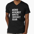 Funny Cricket Moms Against White Cricket Gear Design by MimsTees