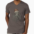 Quirky Octopus Beanie T-Shirt | Vintage Nautical Sailor Graphic | Unique Sea Creature Gift by Graphisphere