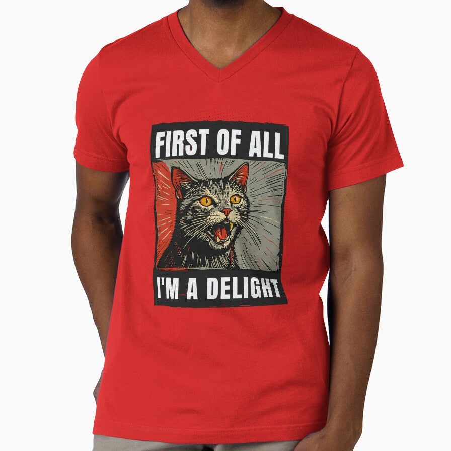 First Of All I'm A Delight Sarcastic Angry Funny Cat by Cree8if