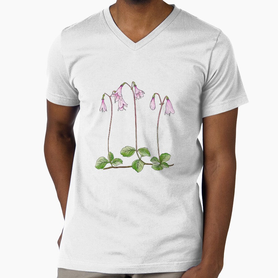 Nordic Wildflower Linnea Borealis Twinflower Pretty Pink Flowers floral by funnytshirtemp