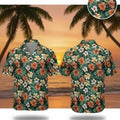 Men's Tropical Floral Shirt - Hawaiian Button Down Short Sleeve Beach Aloha Summer Casual Shirt