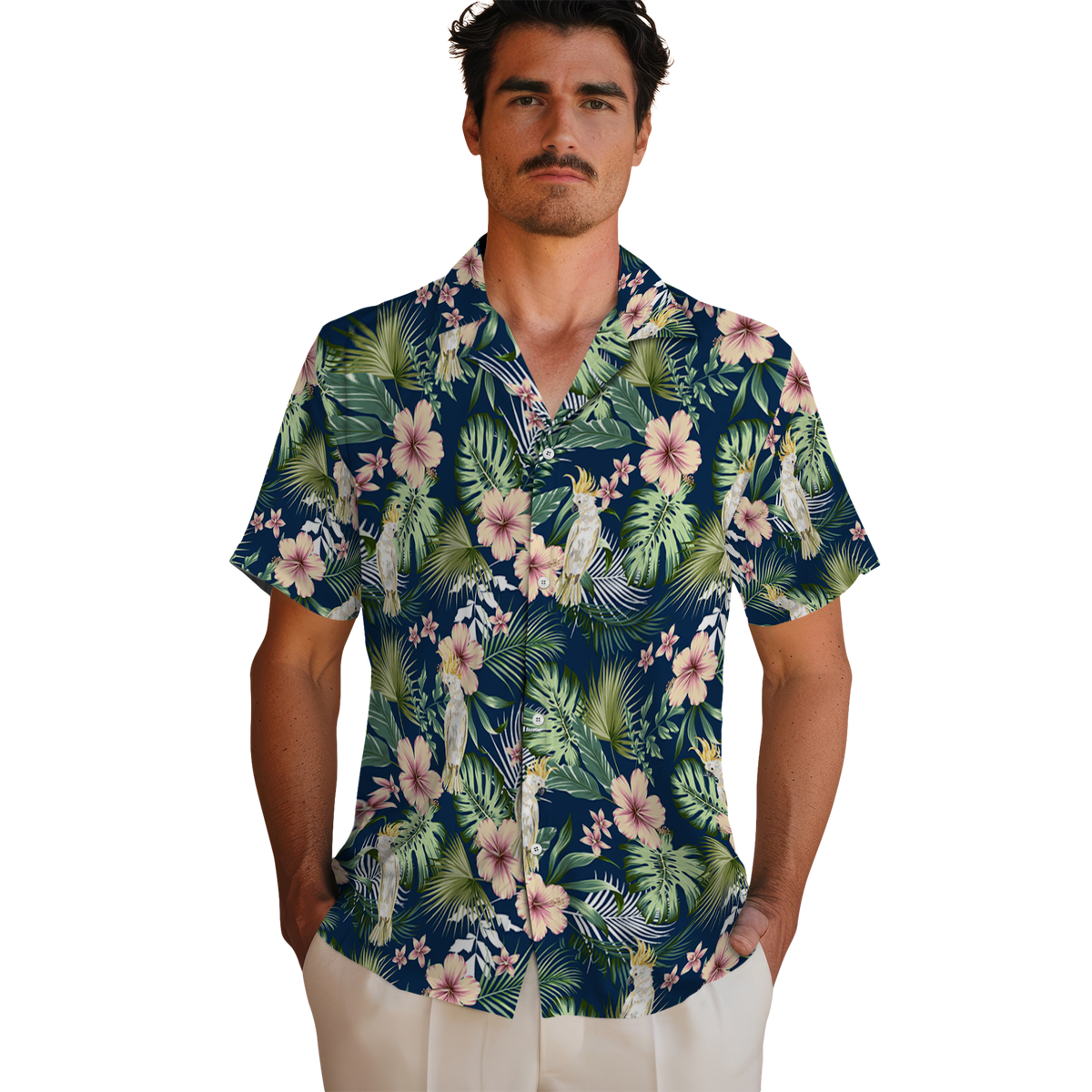 Tropical Parrot Bloom | Aloha Custom Hawaiian Shirt with Your Face or Logo