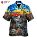 Truck Monster Classic Beautiful Sunset Hawaiian Shirt - Trendy Aloha