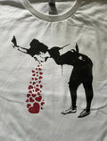 Banksy Lovesick street art goth punk white size XL  unisex t-shirt