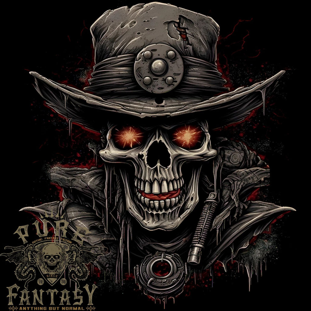 A Heavy Metal Skull Cowboy Demon Evil Mens Light Cotton T-Shirt