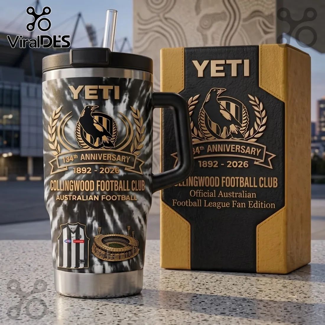 Collingwood Football Club 134th Anniversary YETI Tumbler