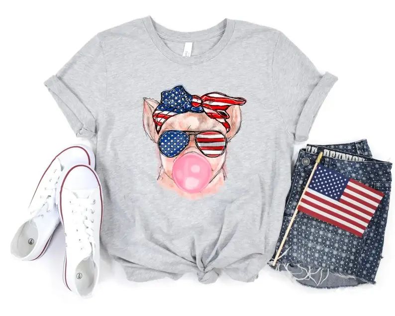 4th of July Cat Bubblegum T-Shirt