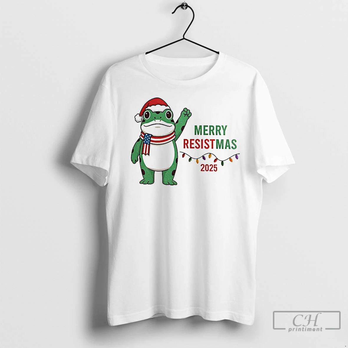 Premium Merry Resistmas Portland Frog Santa Hat Merry Christmas 2025