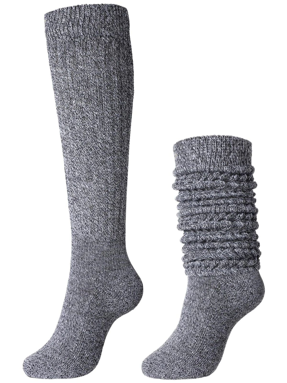 Slouch Slouchy Socks Pack Knee High Scrunch 80s 90s Stacked Boot Socks(9-11,B...