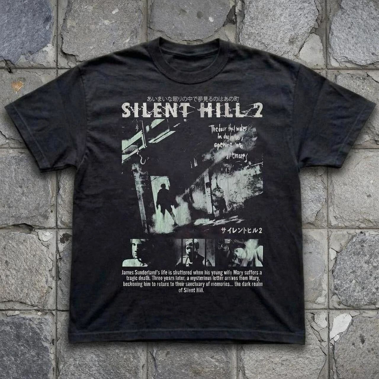 Silent Hill 2 Dark Horror Vintage Game Graphic T-Shirt S-5XL