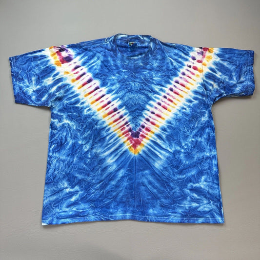 Vintage Tie Dye Shirt Mens XL Fruit of the Loom Colorful Psychedelic Blank Y2K
