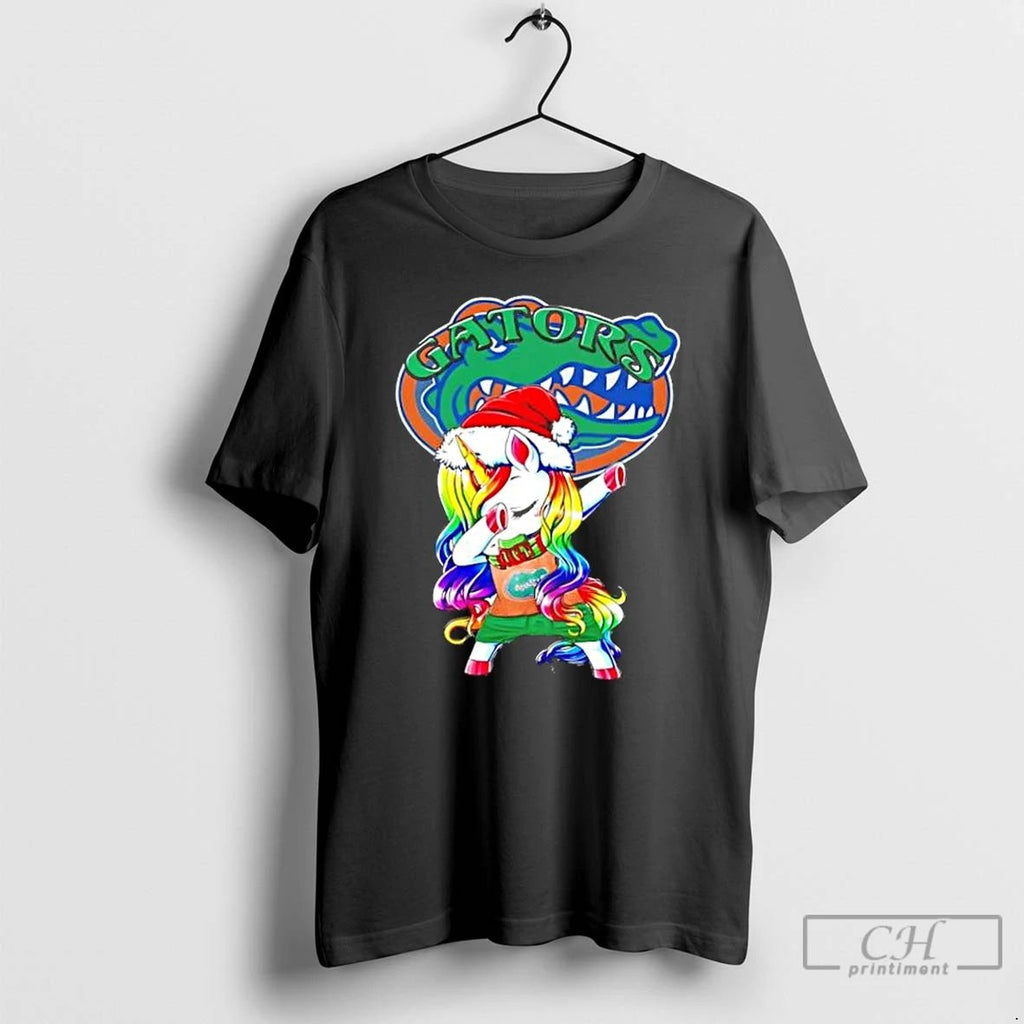 Classic Florida Gators Football X Unicorn Santa Hat Dabbing Merry Christmas T Shirts