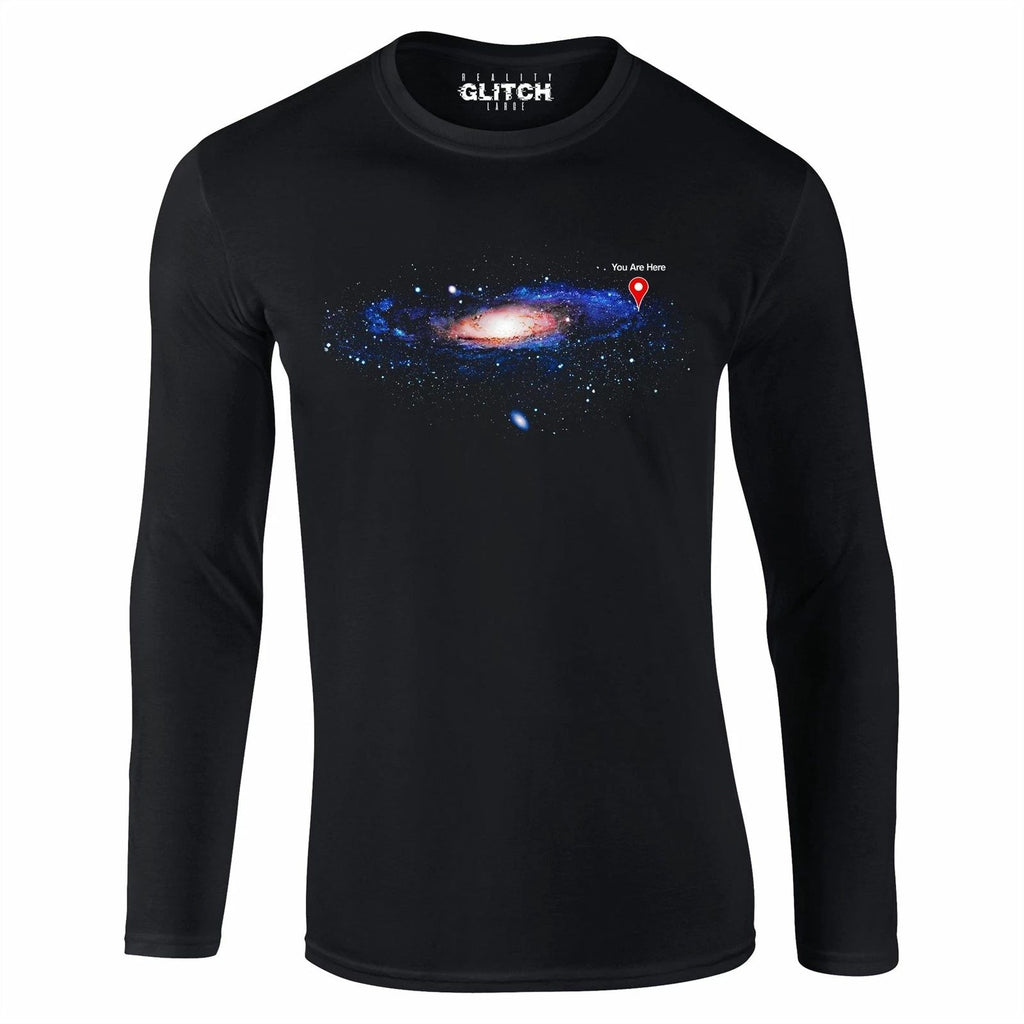 You are Here Mens Long Sleeve T-Shirt Milk Way Infinity Cool Science Physics