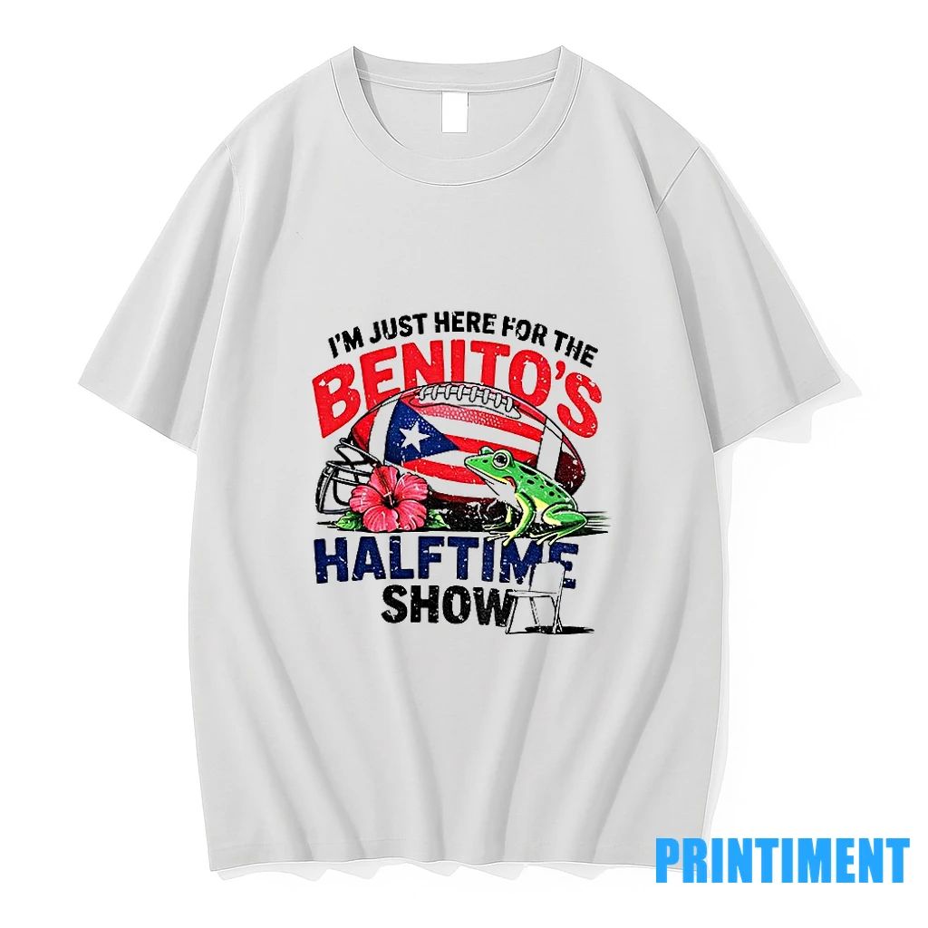Bad Bunny Bowl Im Just Here For Benito Halftime Show Gameday Tshirts Sweater