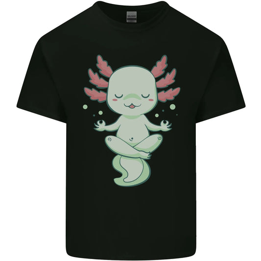Meditating Axolotl Yoga Spiritual Mens Cotton T-Shirt Tee Top