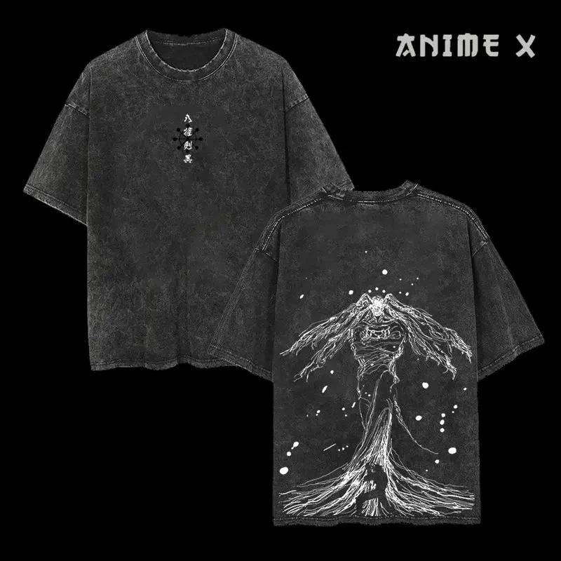 Retro Heavy Limited 90s Demon Shinigami Mahoraga Dark Anime Streetwear T-Shirt