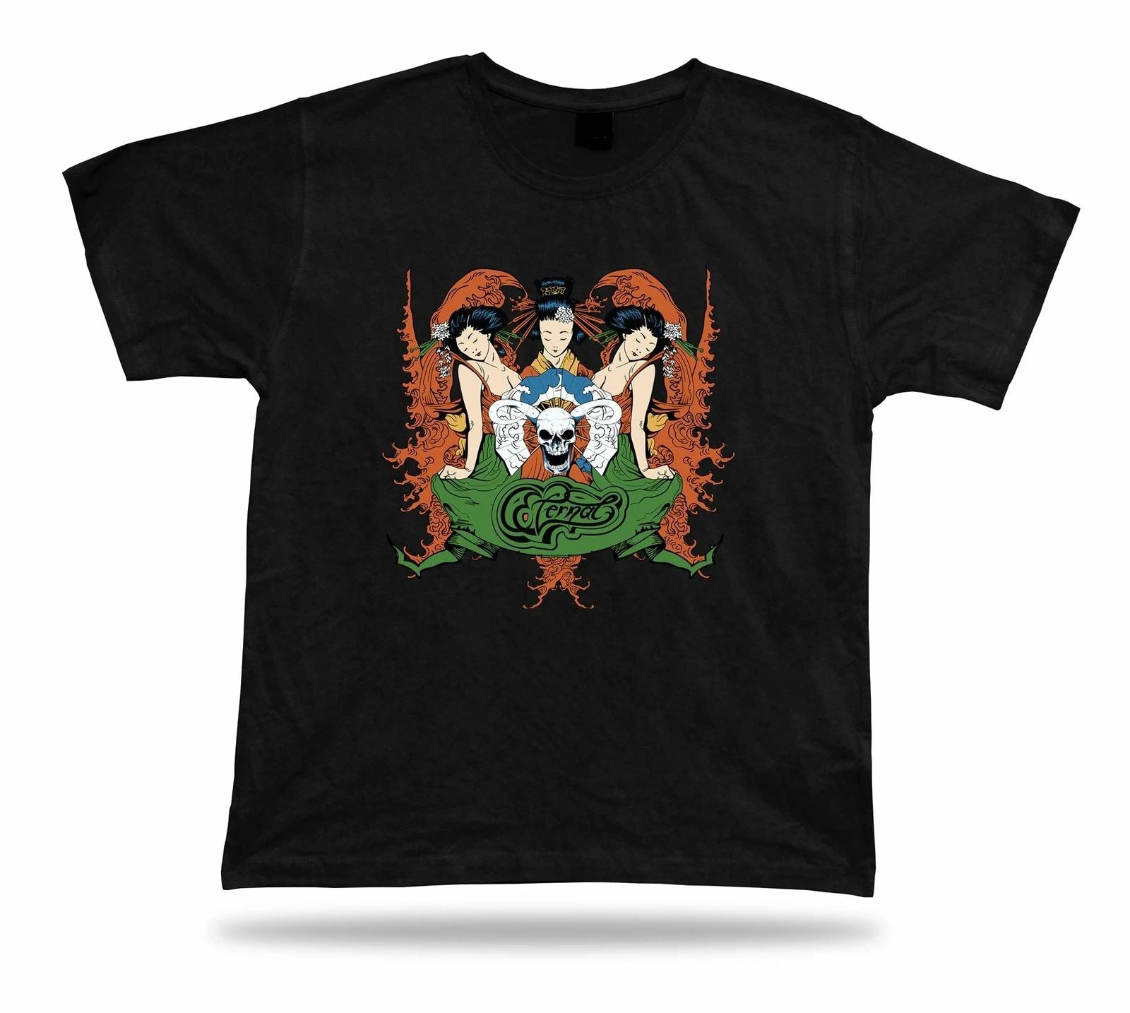 Japanese Ladies and Skeleton Skull t shirt tee modern stylish design present