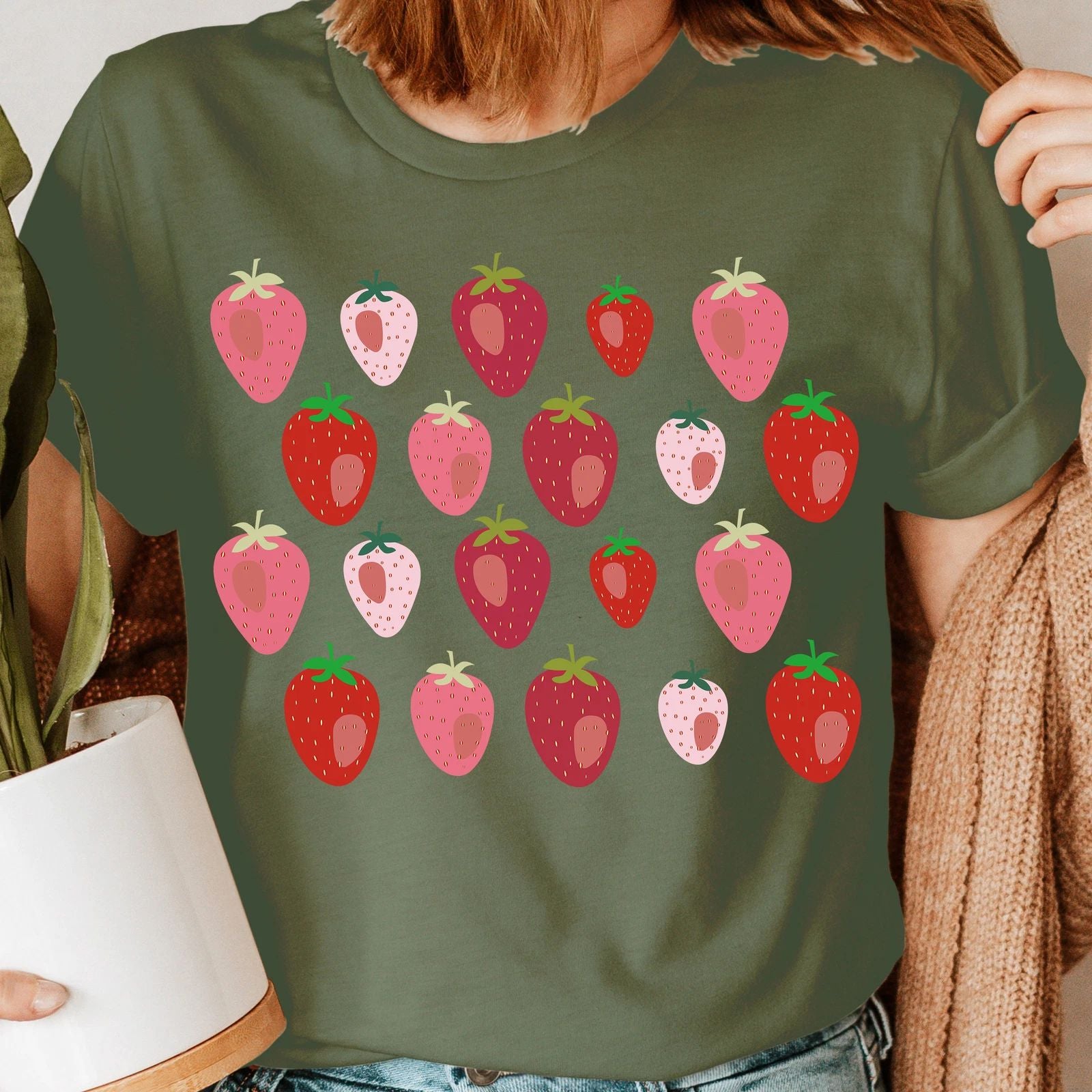 Strawberries Fruit Strawberry Plant Gardening Shirt Gardener Tee T-Shirt #GD