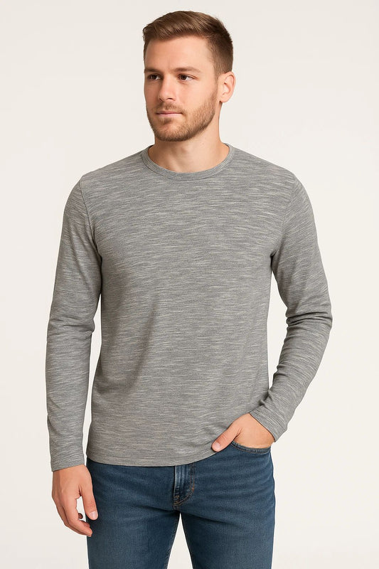 Mark Law Luxury Gray Tee Shirt Size Small Long Sleeve Neutral Minimalist Classic
