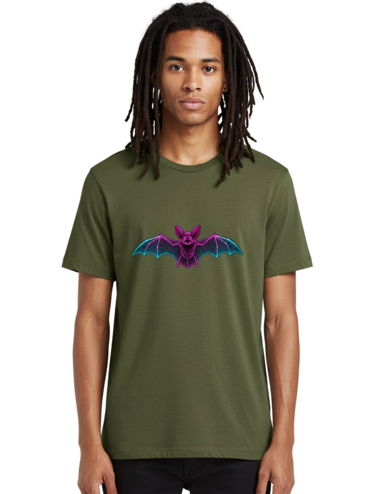 Flying-Bat-6 Mens Graphic Tee, 100% Cotton, Casual Summer Wear