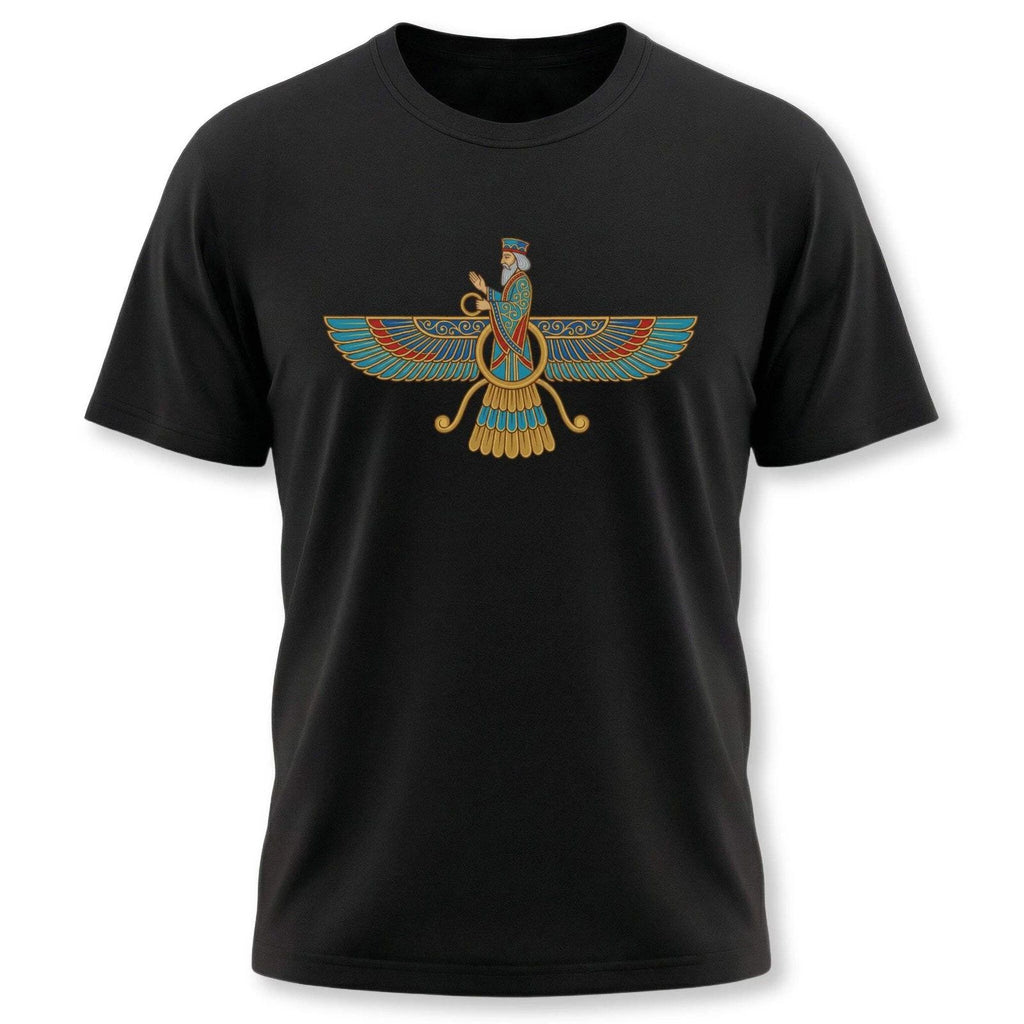 Faravahar Zoroastrian Winged Symbol T-Shirt | Ancient Persian Graphic Tee | V1