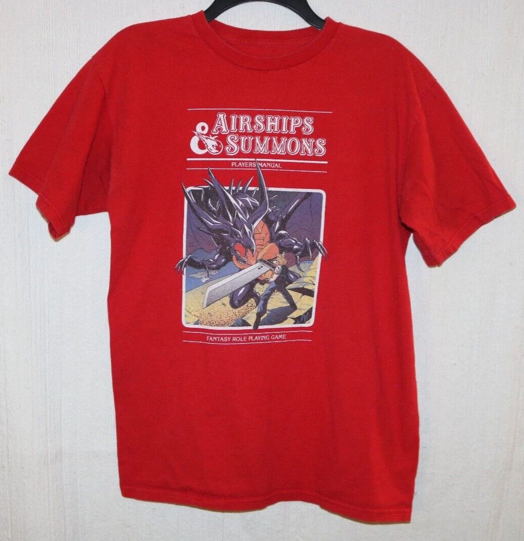 AIRSHIPS & SUMMONS Fantasy Role Playing Game, Players Manual, Red T-Shirt, Small