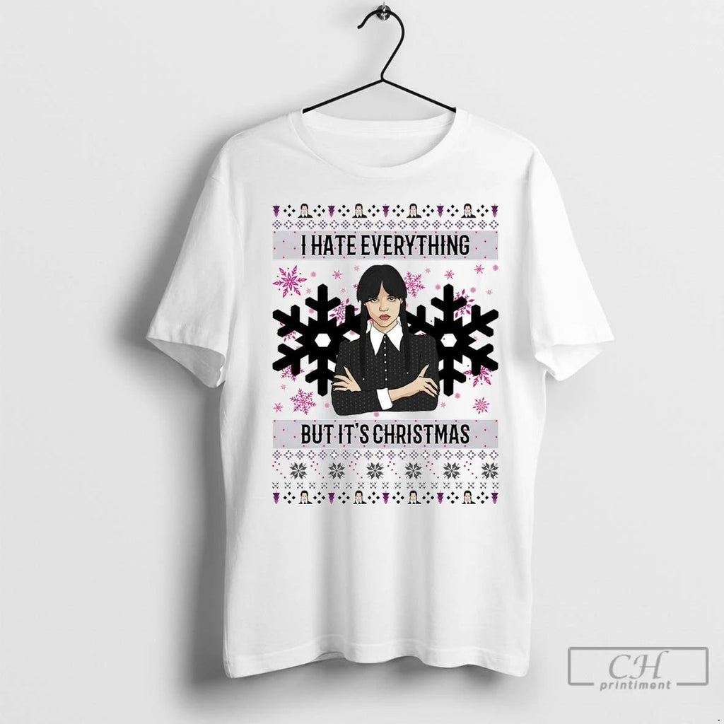 Premium Wednesday Addams I Hate Everything But Its Christmas