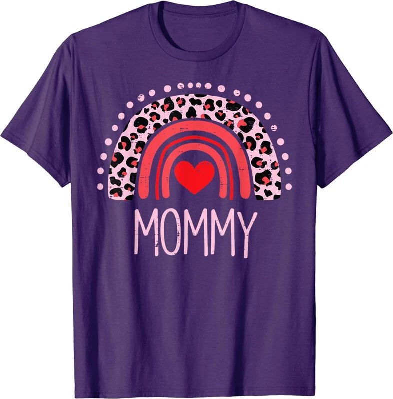 Pink Leopard Boho Rainbow Mommy Quote Mothers Day Unisex T-Shirt