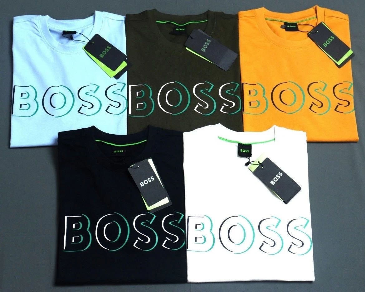 BOSS Men’s Logo T-Shirt – Premium Cotton Tee – (HOLO) Casual Designer Style