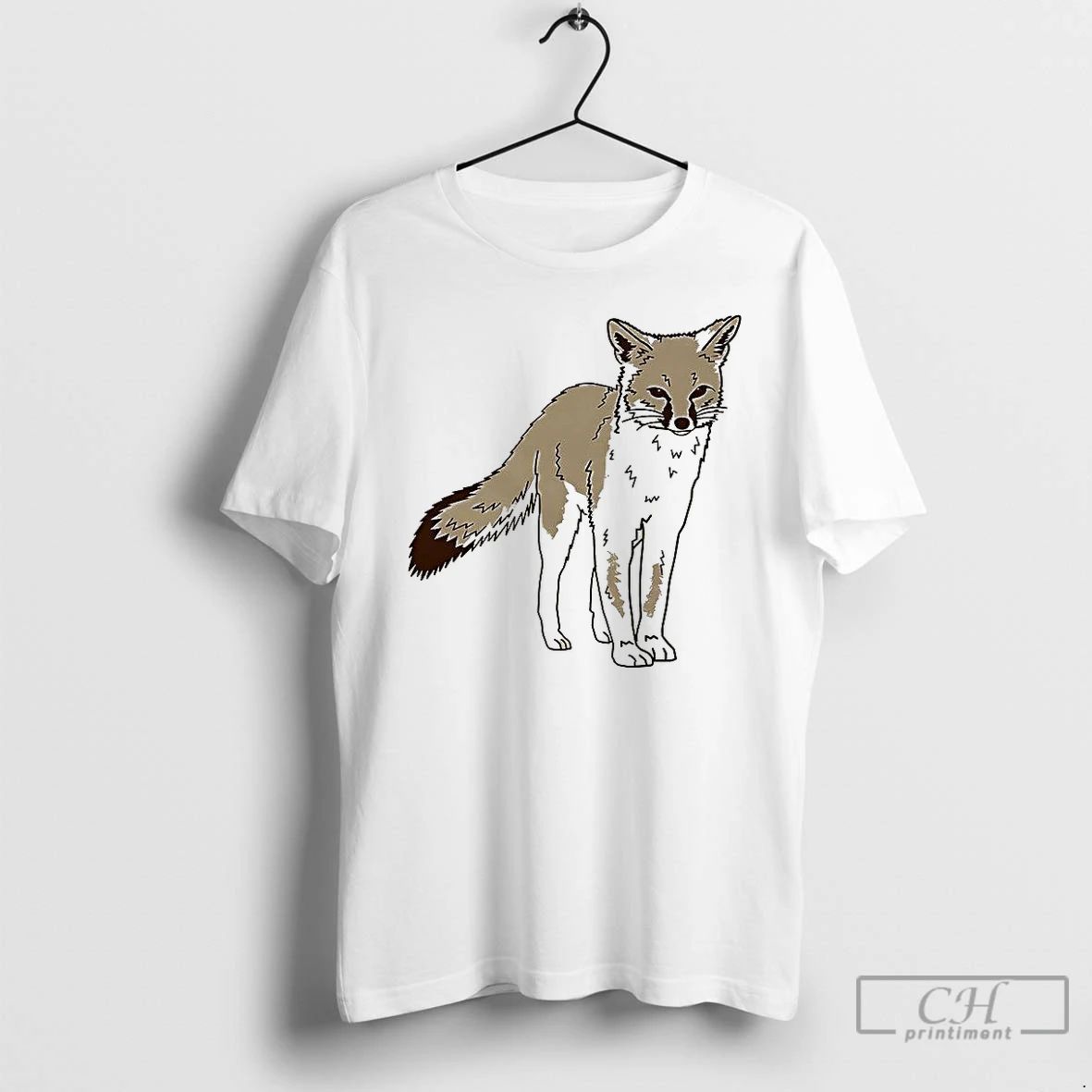 Classic Fox Sketch Urocyon Cinereoargenteus T Shirts