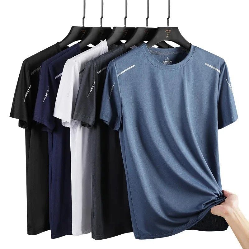 CHRLCK Men's Quick Dry Running T-Shirt Breathable Outdoor Sports Summer Tee