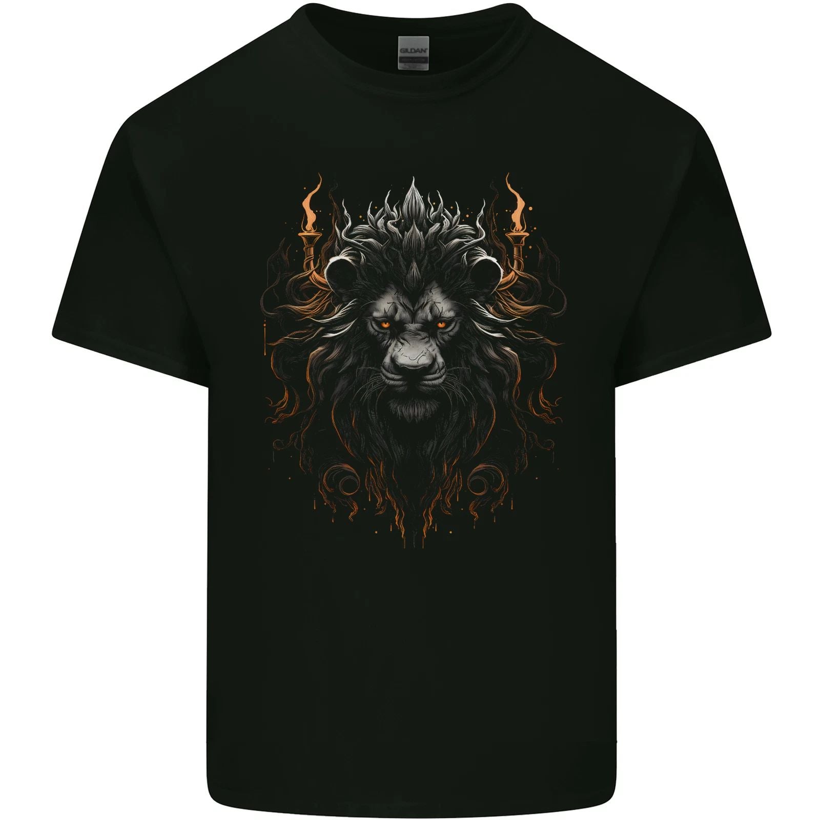King of the Lions Fantasy Mens Cotton T-Shirt Tee Top