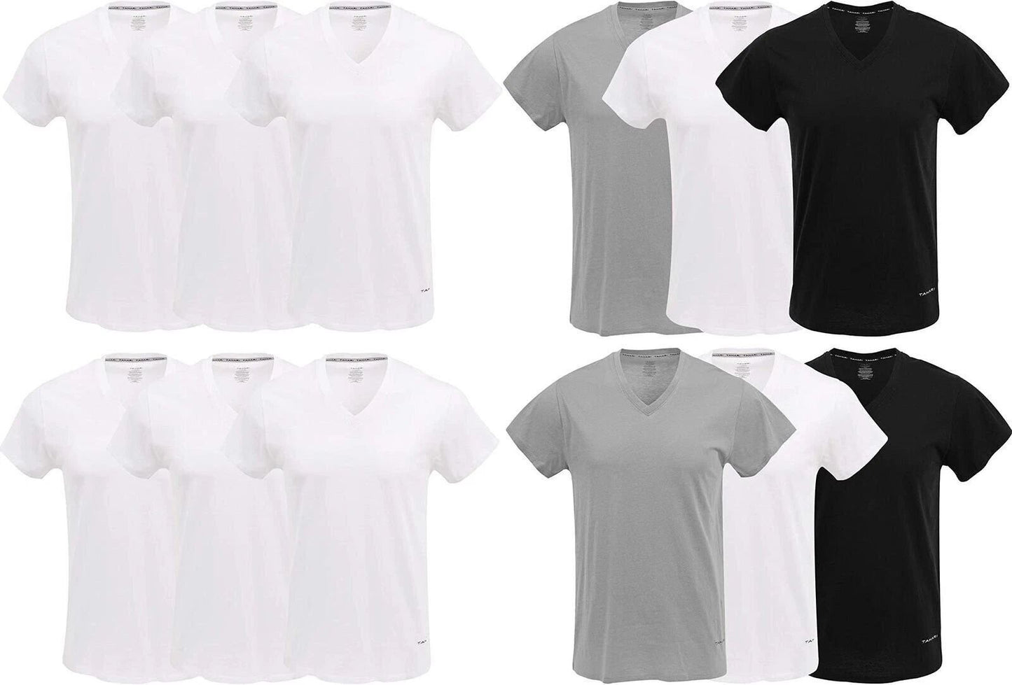 TAHARI Mens Multi Pack Cotton V-Neck T-Shirt Undershirts Available in S,M,L,XL